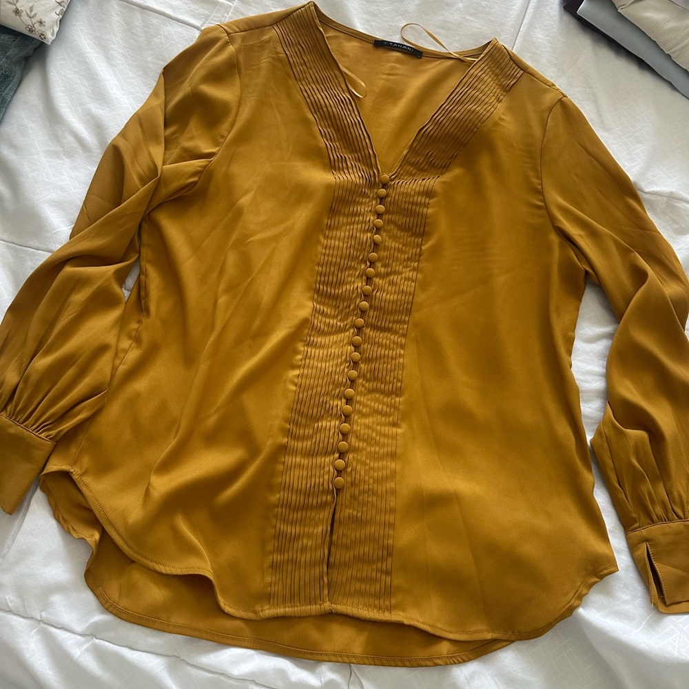 T Tahari Yellow Blouse Chic and Versatile
